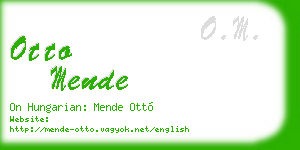 otto mende business card