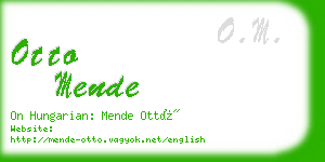 otto mende business card